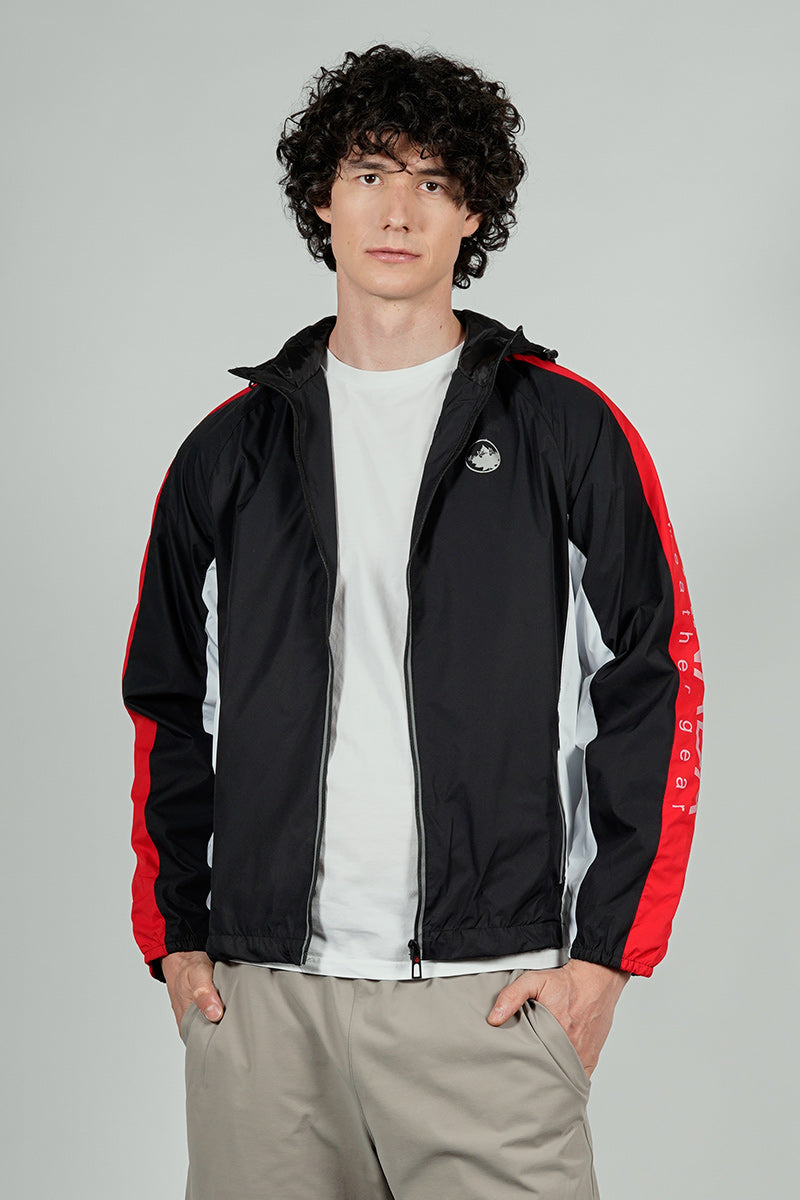 Canada Weather Gear Hooded Sleeve Print Logo Lightweight Jacket - Black