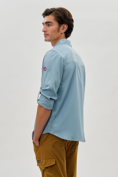 Canada Weather Gear Utility Ripstop Casual Shirt - Blue - Mens Casual Shirts - International Clothiers