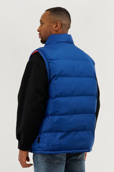Super Triple Goose Double Pocket Bubble Vest - Blue - Mens Vests - International Clothiers