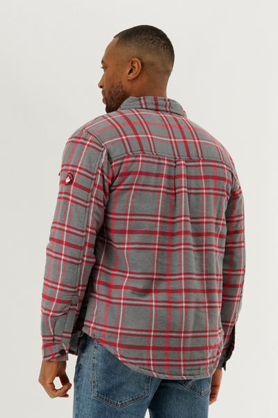 Canada Weather Gear Plaid Plush Lined Lightweight Jacket - Grey - Mens Lightweight Jackets - International Clothiers