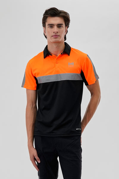 Canada Work Gear Hi-Vis Short Sleeve Polo Shirt - Orange - Mens Polo Shirts - International Clothiers
