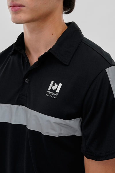 Canada Work Gear Hi-Vis Short Sleeve Polo Shirt - Black - Mens Polo Shirts - International Clothiers