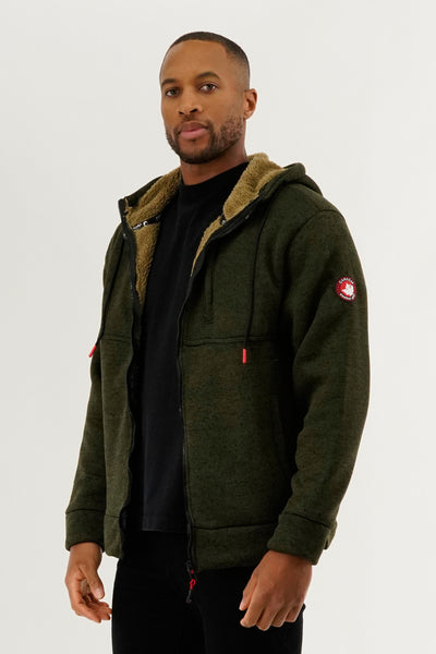 Canada Weather Gear Sherpa Lined Lightweight Jacket - Olive - Mens Lightweight Jackets - International Clothiers