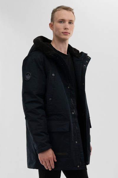 Canada Weather Gear Sherpa Lined Hood Parka Jacket - Navy - Mens Parka Jackets - International Clothiers