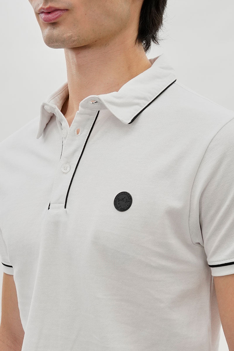 Canada Weather Gear Travel Collection Piping Detail Polo Shirt - White - Mens Polo Shirts - International Clothiers