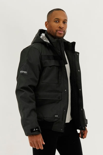 Super Triple Goose Thermal-Foil Lining Bomber Jacket - Black - Mens Bomber Jackets - International Clothiers