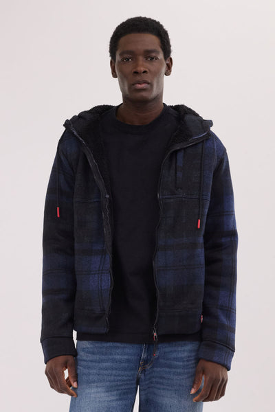 Canada Weather Gear Hooded Sherpa Lined Lightweight Jacket - Navy - Mens Hoodies & Sweatshirts - International Clothiers