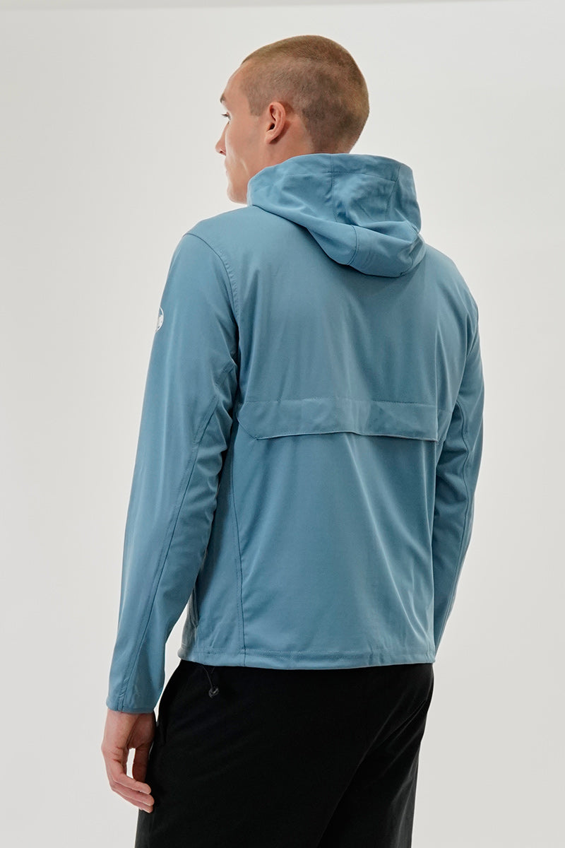 Canada Weather Gear Hooded Chest Pocket Windbreaker Lightweight Jacket - Blue - Mens Lightweight Jackets - International Clothiers