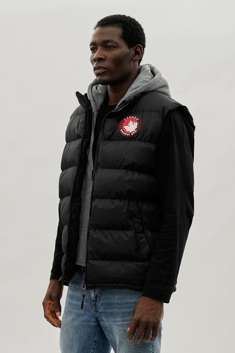 Canada Weather Gear Hooded Puffer Vest - Black - Mens Vests - International Clothiers