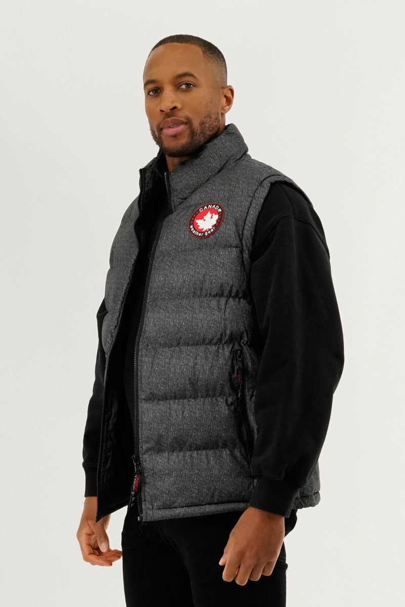 Canada Weather Gear Basic Puffer Vest - Grey - Mens Vests - International Clothiers