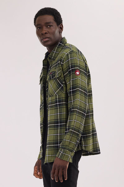 Canada Weather Gear Plaid Button Up Casual Shirt - Olive - Mens Casual Shirts - International Clothiers