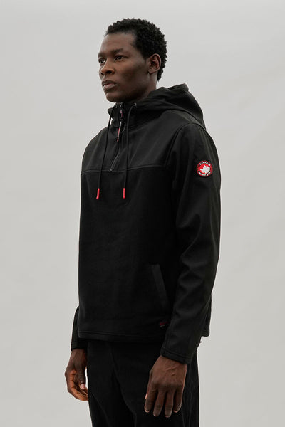 Canada Weather Gear 1/4 Zip Hooded Lightweight Jacket - Black - Mens Lightweight Jackets - International Clothiers