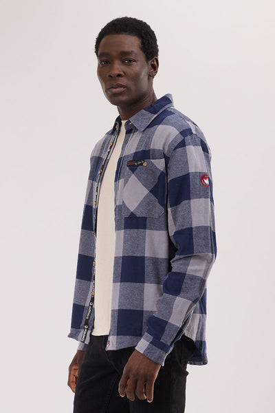 Canada Weather Gear Flannel Button Up Casual Shirt - Navy - Mens Casual Shirts - International Clothiers