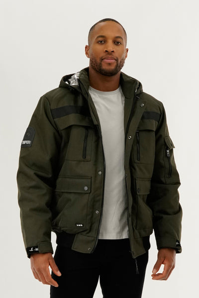Super Triple Goose Thermal-Foil Lining Bomber Jacket - Olive - Mens Bomber Jackets - International Clothiers