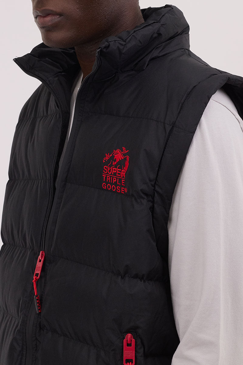 Super Triple Goose Zip Off Sleeve Bomber Jacket - Black - Mens Bomber Jackets - International Clothiers