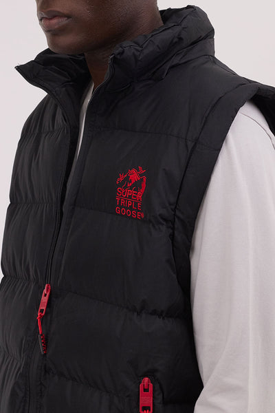 Super Triple Goose Zip Off Sleeve Bomber Jacket - Black - Mens Bomber Jackets - International Clothiers