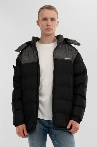 Canada Weather Gear Removable Sleeve Bomber Jacket - Black - Mens Bomber Jackets - International Clothiers