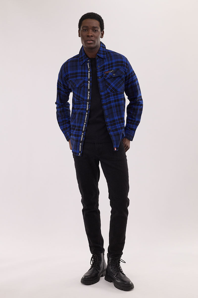 Canada Weather Gear Plaid Button Up Casual Shirt - Blue - Mens Casual Shirts - International Clothiers
