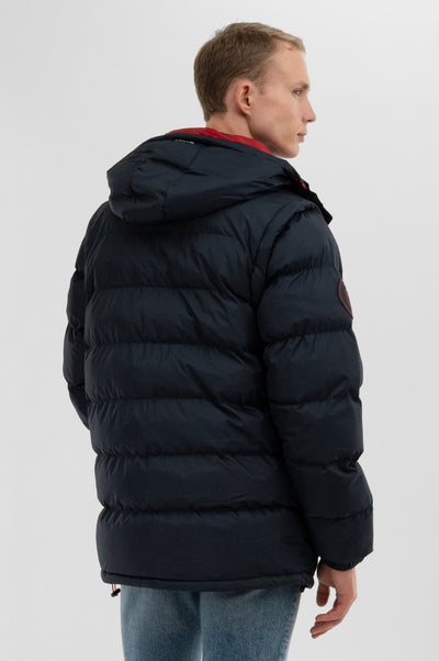 Super Triple Goose Zip Off Sleeve Bomber Jacket - Navy - Mens Bomber Jackets - International Clothiers
