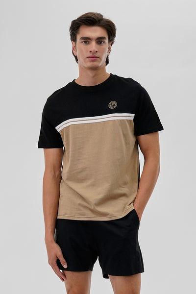 Canada Weather Gear Striped Colour Block Tee - Black - Mens Tees & Tank Tops - International Clothiers