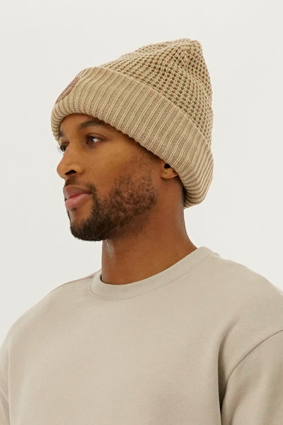 Canada Weather Gear Two Piece Waffle Hat - Beige - Mens Hats - International Clothiers