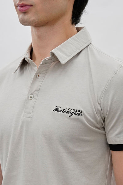 Canada Weather Gear Vintage Short Sleeve Polo Shirt - Stone - Mens Polo Shirts - International Clothiers