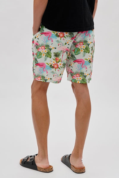Canada Weather Gear Flamingo Print Swim Shorts - Mint - Mens Shorts & Capris - International Clothiers