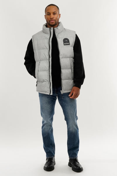 Super Triple Goose Double Pocket Bubble Vest - Grey - Mens Vests - International Clothiers