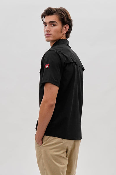 Canada Weather Gear Short Sleeve Snap Button Casual Shirt - Black - Mens Casual Shirts - International Clothiers