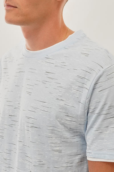 Canada Weather Gear Vintage Patterned Crewneck Tee - Aqua - Mens Tees & Tank Tops - International Clothiers