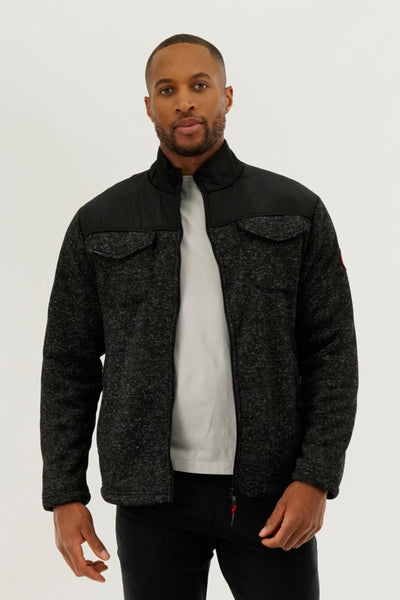 Canada Weather Gear Sherpa Lined Fleece Lightweight Jacket - Black - Mens Lightweight Jackets - International Clothiers