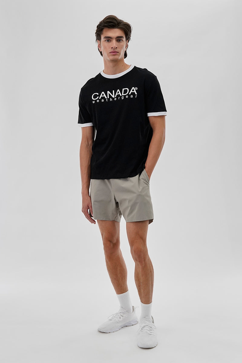 Canada Weather Gear Classic Ringer Tee - Black - Mens Tees & Tank Tops - International Clothiers