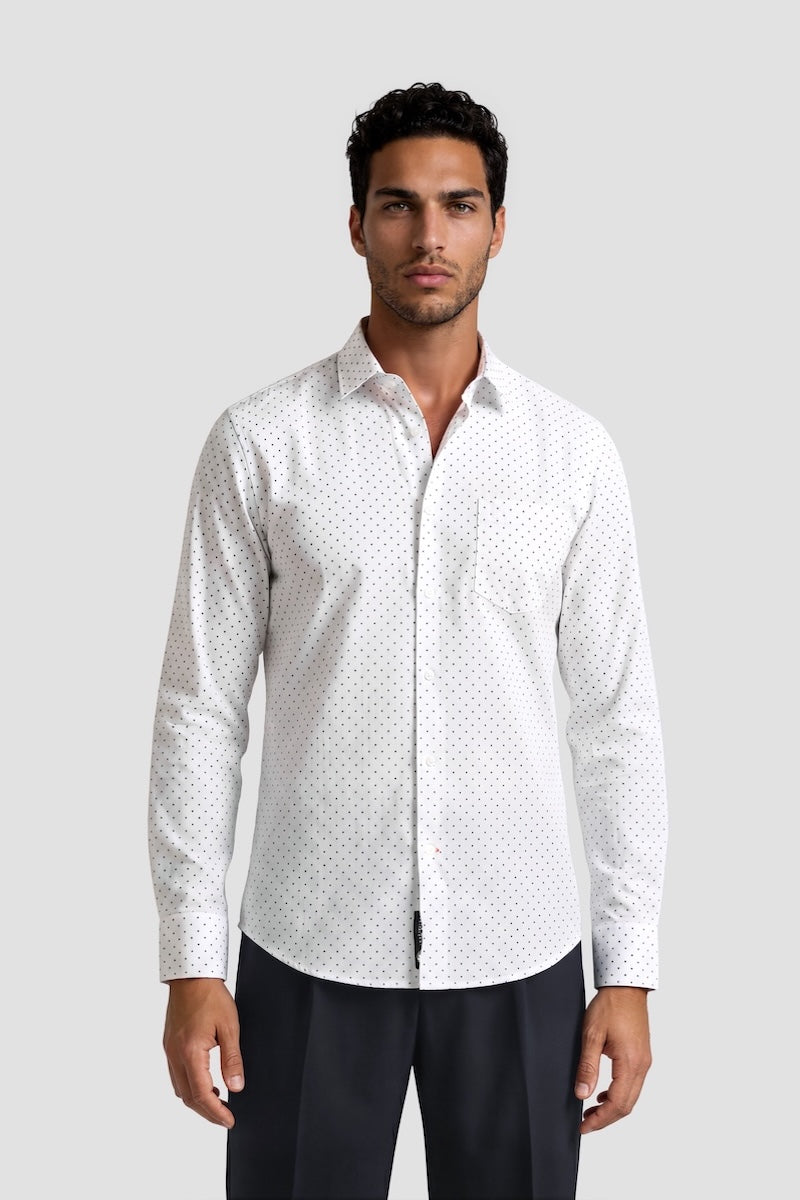 Long Sleeve Button Up Shirt - White