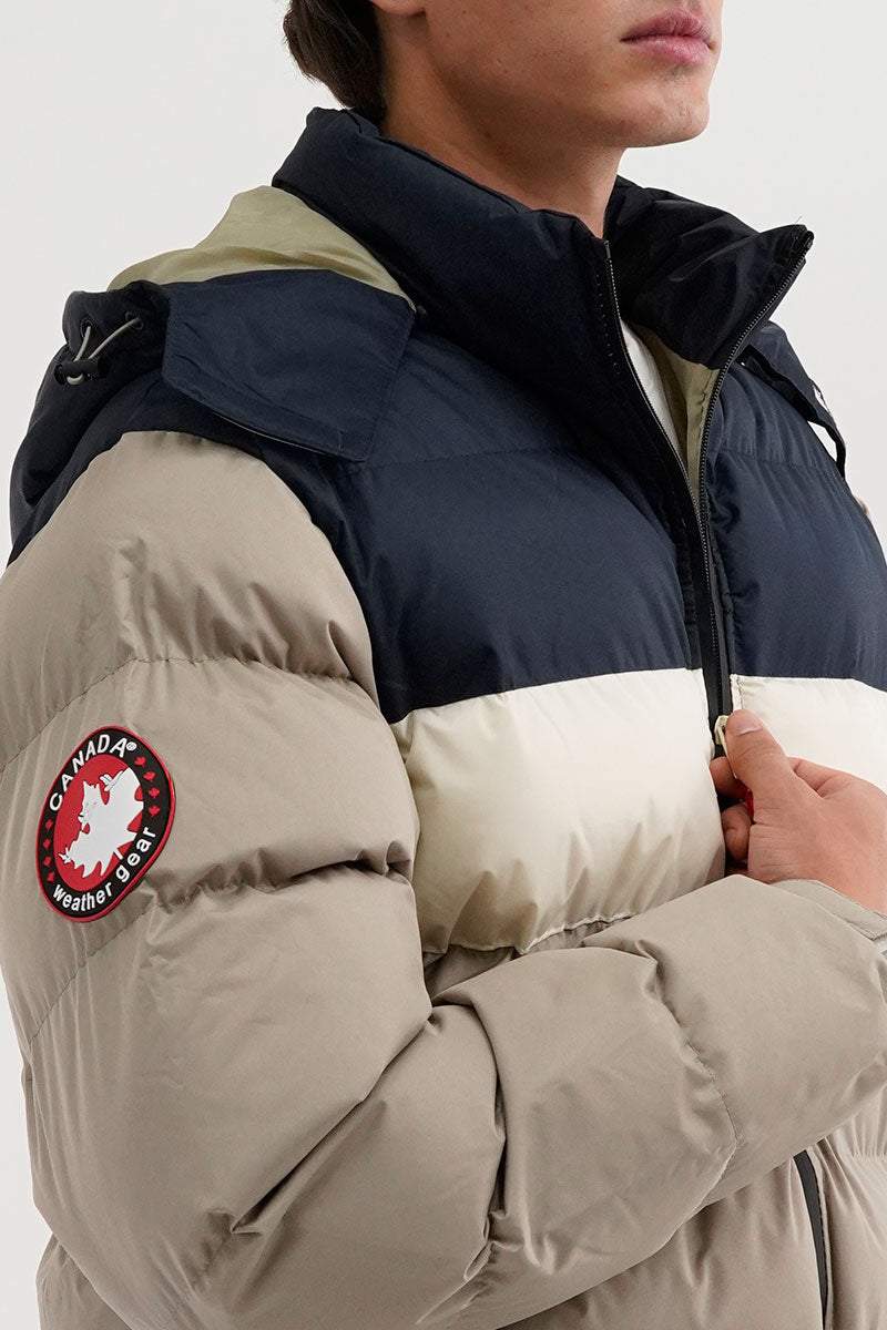 Canada Weather Gear Colour Block Bomber Jacket - Navy - Mens Bomber Jackets - International Clothiers