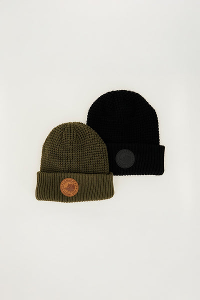 Canada Weather Gear Two Piece Waffle Hat - Green - Mens Hats - International Clothiers