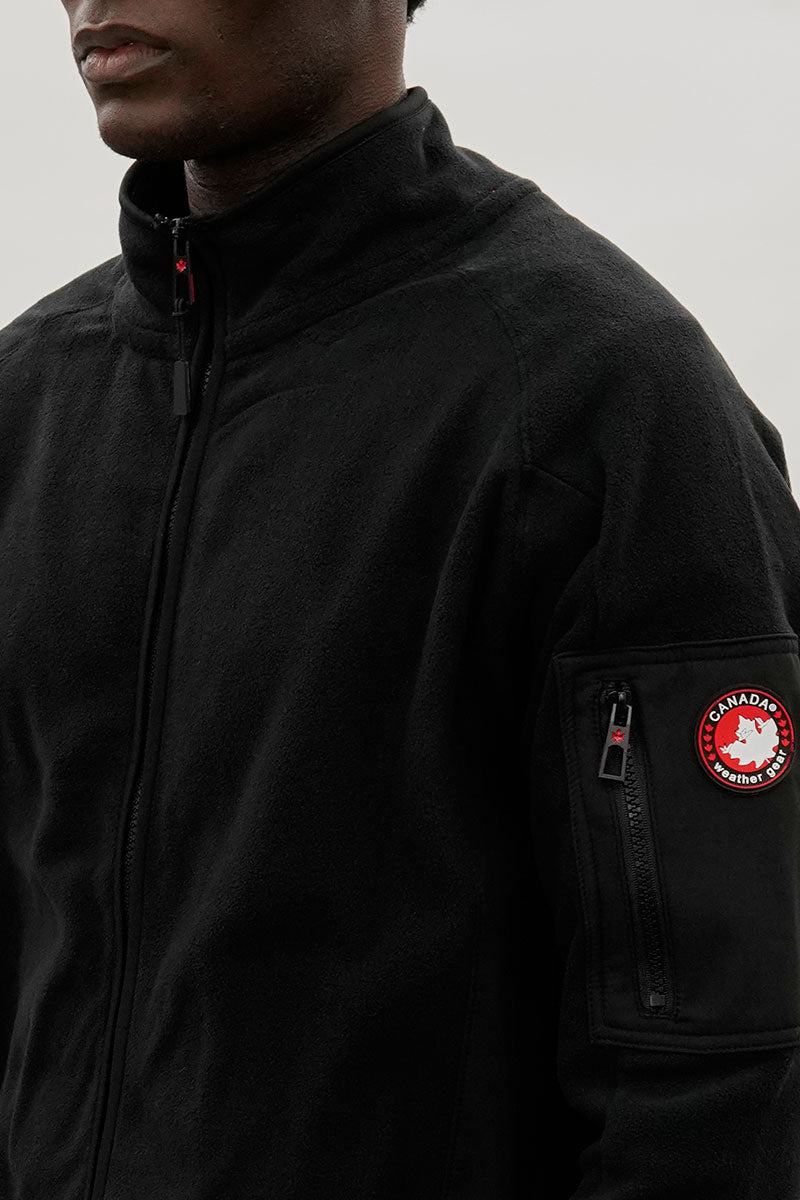 Canada Weather Gear Zip Up Utility Pocket Lightweight Jacket - Black - Mens Lightweight Jackets - International Clothiers