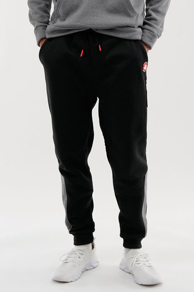 Canada Weather Gear Fleece Contrast Insert Joggers - Black - Mens Joggers & Sweatpants - International Clothiers