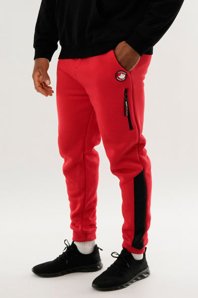 Canada Weather Gear Fleece Contrast Insert Jogger - Red - Mens Joggers & Sweatpants - International Clothiers