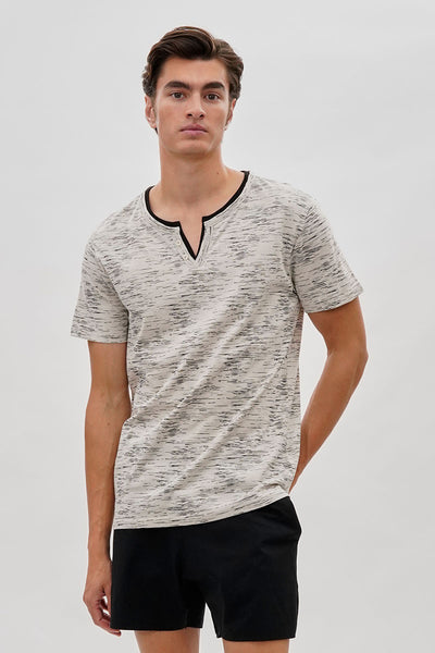 Canada Weather Gear Vintage Short Sleeve Henley Tee - Stone - Mens Tees & Tank Tops - International Clothiers