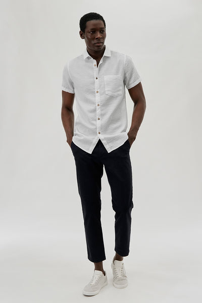 Canada Weather Gear Vintage Textured Button Up Casual Shirt - White - Mens Casual Shirts - International Clothiers
