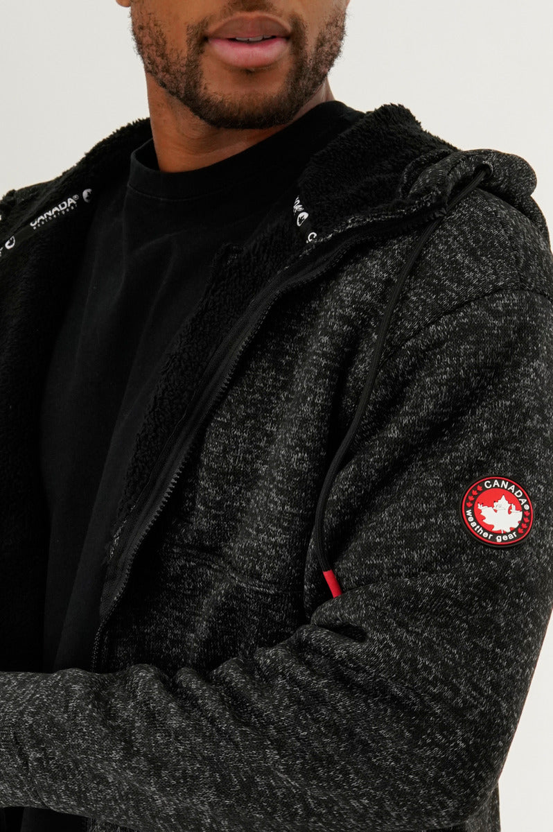 Canada Weather Gear Sherpa Lined Lightweight Jacket - Black - Mens Lightweight Jackets - International Clothiers
