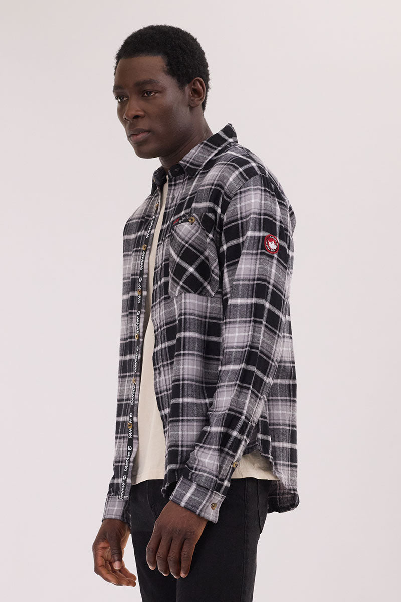 Canada Weather Gear Flannel Button Up Casual Shirt - Grey - Mens Casual Shirts - International Clothiers
