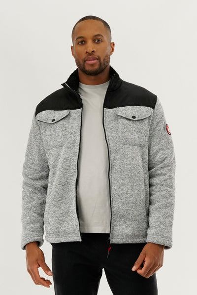 Canada Weather Gear Sherpa Lined Fleece Lightweight Jacket - Grey - Mens Lightweight Jackets - International Clothiers