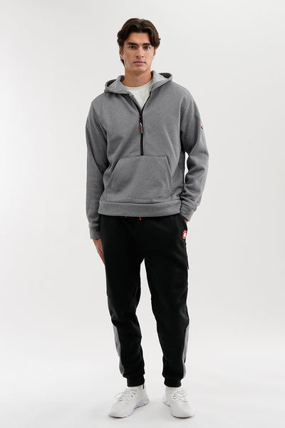 Canada Weather Gear Fleece Half Zip Hoodie - Grey - Mens Hoodies & Sweatshirts - International Clothiers
