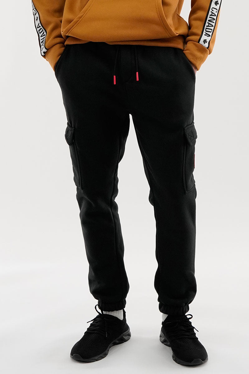 Canada Weather Gear Fleece Cargo Joggers - Black - Mens Joggers & Sweatpants - International Clothiers
