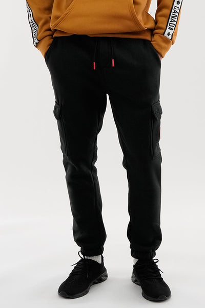 Canada Weather Gear Fleece Cargo Joggers - Black - Mens Joggers & Sweatpants - International Clothiers