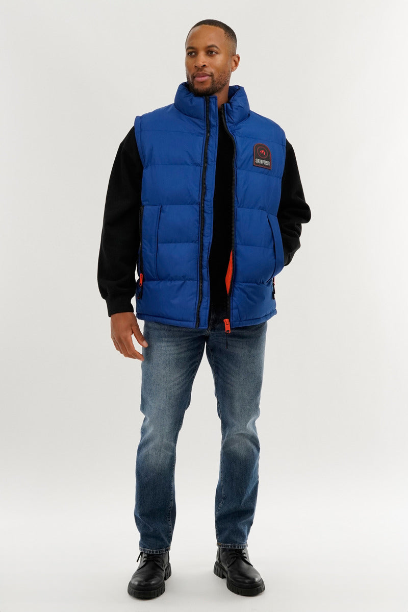 Super Triple Goose Double Pocket Bubble Vest - Blue - Mens Vests - International Clothiers