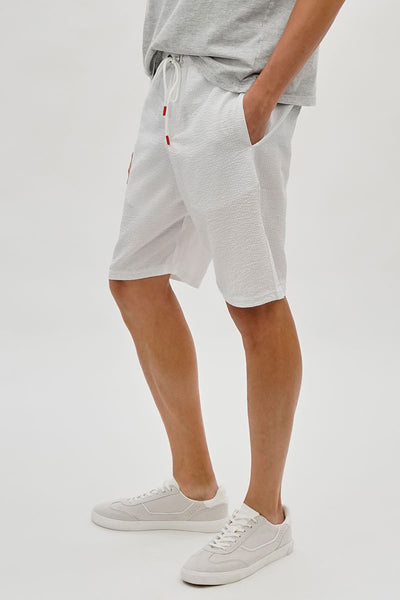 Canada Weather Gear Vintage Textured Tie Waist Shorts - White - Mens Shorts & Capris - International Clothiers
