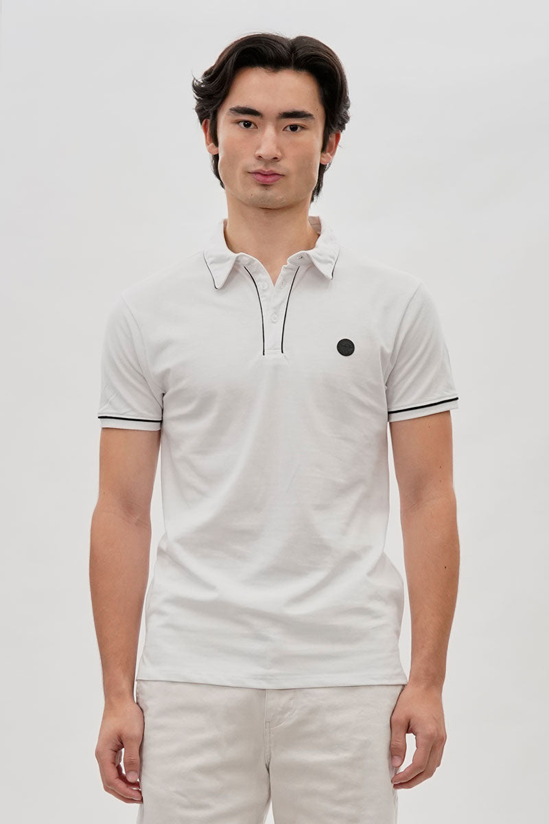Canada Weather Gear Travel Collection Piping Detail Polo Shirt - White - Mens Polo Shirts - International Clothiers