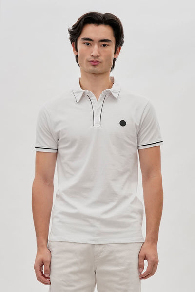Canada Weather Gear Travel Collection Piping Detail Polo Shirt - White - Mens Polo Shirts - International Clothiers